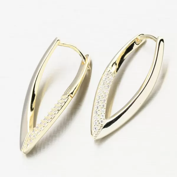 Zlákané strieborné náušnice so zirkónmi PKL-2253