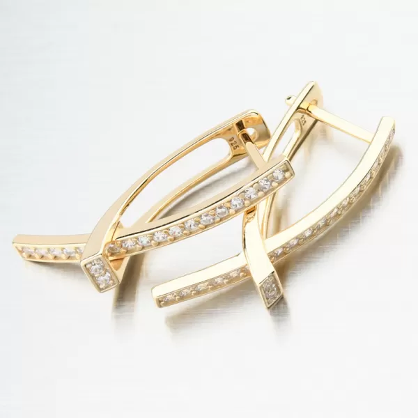 Zlákané strieborné náušnice so zirkónmi PKL-2239