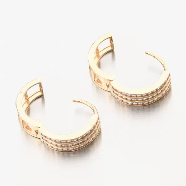 Zlaté náušnice kruhov so zirkónmi PKL22-060