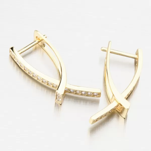 Zlákané strieborné náušnice so zirkónmi PKL-2239