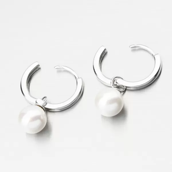 Strieborné kruhy s perlom PKL-2228