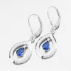 Čalúnenie strieborných náušníc so zafírmi a zirkónmi PKL-2255