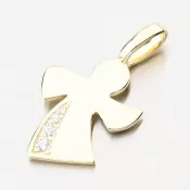 Pozlátený strieborný prívesok anjel s zirkónmi PKL-3163