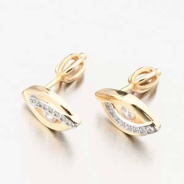 Pozlátené striebro zásahy so zirkónmi PKL-2252