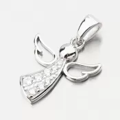 Strieborný prívesok Anjel s zirkónmi PKL-3160